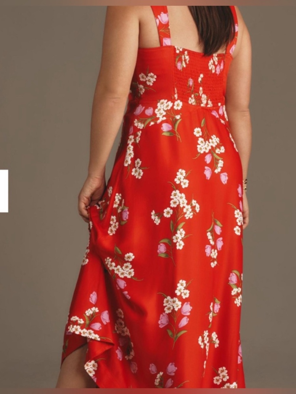 Anthropologie Maeve The Jocelyn Sleeveless Slip Midi Dress Sz XL Red Floral - Picture 3 of 11